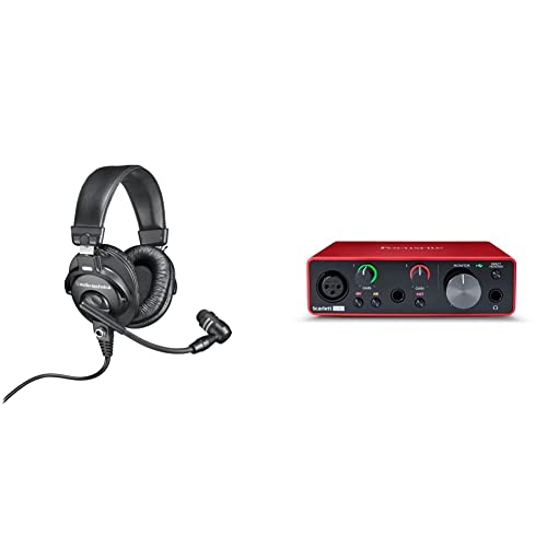 Audio-Technica BPHS1 Broadcast Stereo Headset with Dynamic Cardioid Boom Mic & Focusrite Scarlett Solo (3rd Gen) USB Audio Interface with Pro Tools | First - Headset + Audio Interface