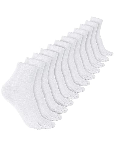 6 pairs white women's toe socks