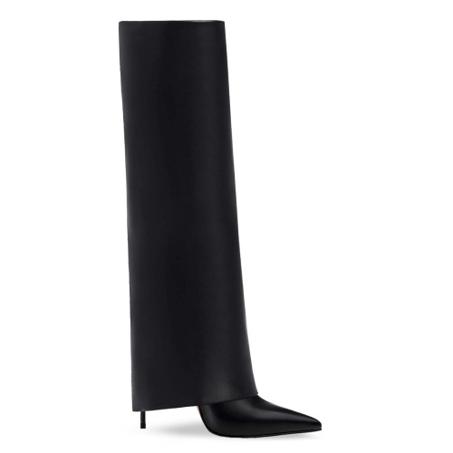 INES BLACK LEATHER | 36 / 100mm/4,0 in