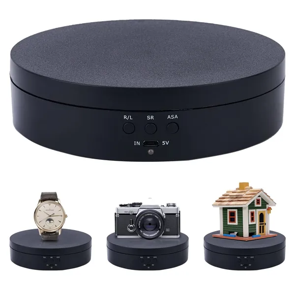 ZitFRi Electric Rotary Table, USB Powered, 360° Rotary Stand, Diameter 5.4 inches (13.8 cm), Load Capacity: 6.6 lbs (3 kg), For Photography, Figures, Plastic Model Display, Small, Rotating Display