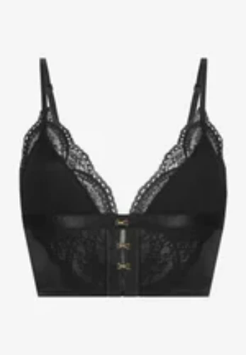 Black lace corset bra