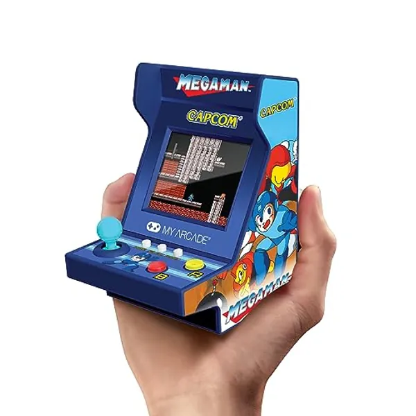 MY ARCADE Mega-Man Pico Player: 3.7" Fully Playable Portable Tiny Arcade Machine with 6 Retro Games, 2" Screen Color Display, Small