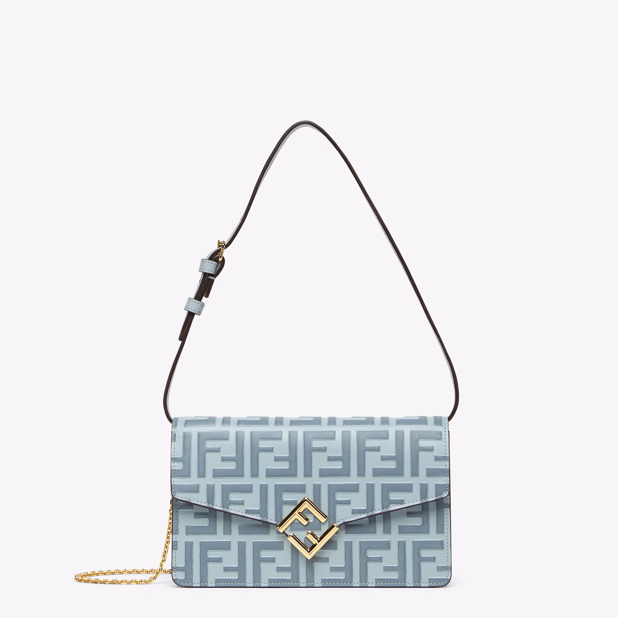 FF Diamonds Wallet On ChainLight blue and blue FF leather wallet