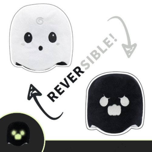 Luminous Reversible Ghost Plush Pillow. - A