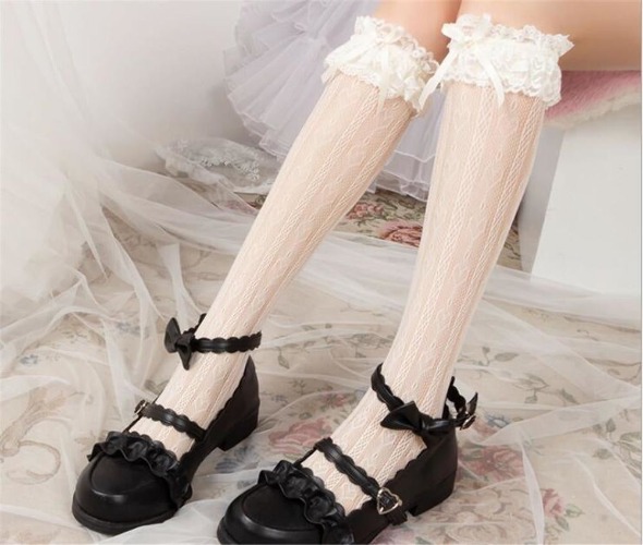 Babydoll Lolita Stockings - Cream