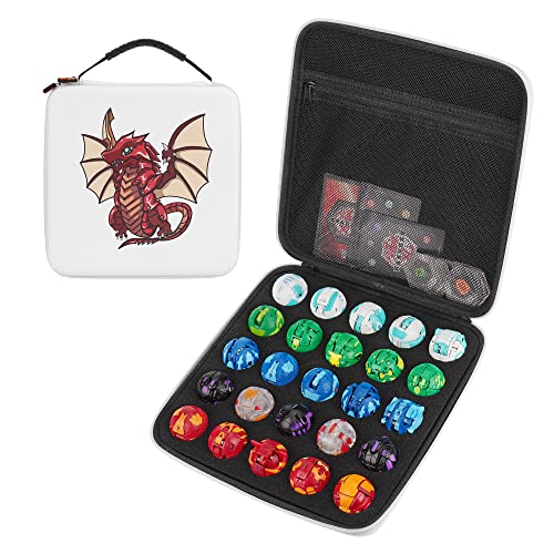 MADCAT Custodia organizer compatibile con 25 Bakugan Battle Planet e BakuCores, Armored Alliance, Geogan Rising, (bianco) - Bianco