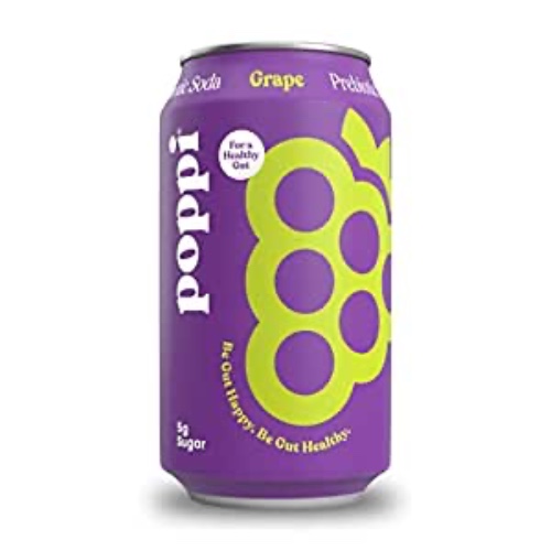 POPPI Sparkling Prebiotic Grape Soda w/Gut Health & Immunity Benefits, Beverages made with Apple Cider Vinegar, Seltzer Water & Fruit Juice, Low Calorie & Low Sugar Drinks, 12oz (12 Pack) - Grape 12 Fl Oz (Pack of 12)
