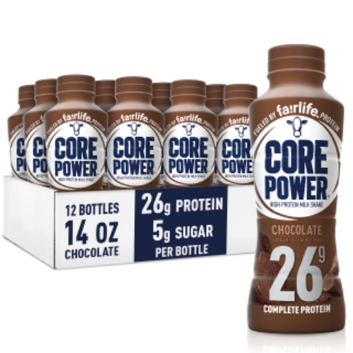 Fairlife Core Power 26g Protein Milk Shakes, Ready To Drink for Workout Recovery, Chocolate, 14 Fl Oz (Pack of 12) - Chocolate