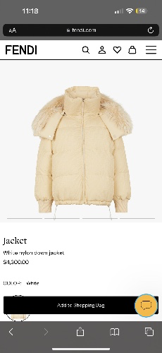 Jacket - White nylon down jacket | Fendi