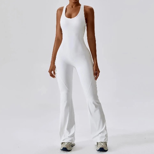 Yoga Flare Gym Bodysuit Set - White / M