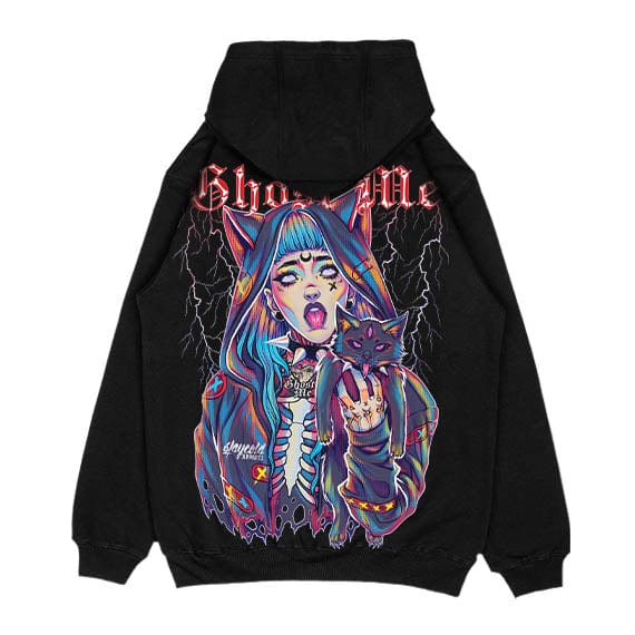 Ghost Me - Oversized Hoodie - L / Black