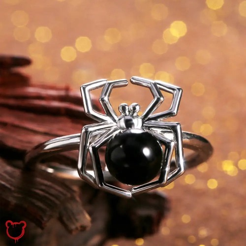 Spider CZ Ring - 7 / Silver Plated