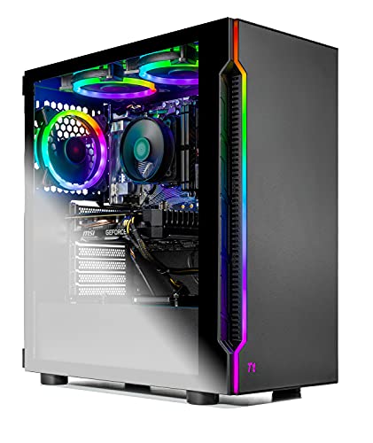 SkyTech Shadow Gaming Computer PC Desktop - Ryzen 5 3600 6-Core 3.6GHz, 1660 Super 6G, 1TB SSD, 16GB DDR4 3000, RGB Fans, AC WiFi, Windows 10 Home 64-bit, Black - 3600 | 1660 Super