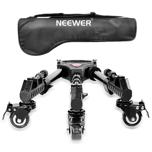 Neewer Photography Professional Heavy Duty Tripod Dolly with Rubber Wheels and Adjustable Leg Mounts for Canon Nikon Sony DSLR Cameras Camcorder Photo Video Lighting - 