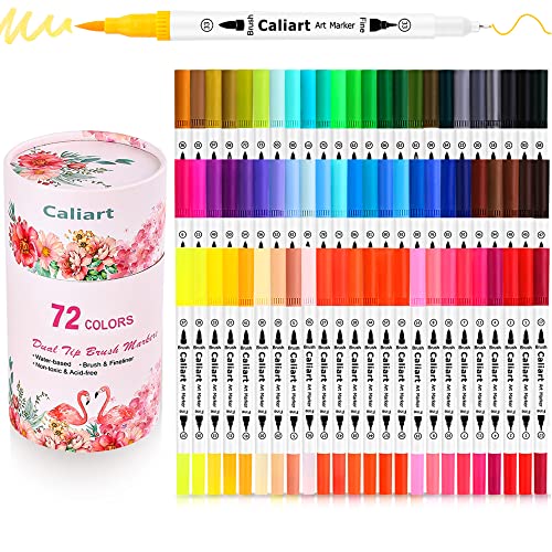 Caliart Markers 72 Dual Tip Brush Pen Art Markers