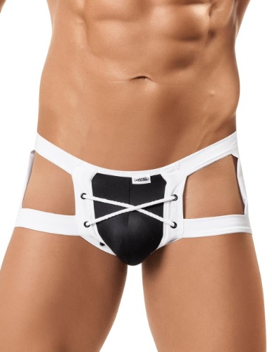 CandyMan 99137 Jockstrap - Black-White / M