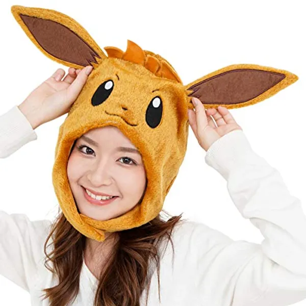 SAZAC Kigurumi Hat - Pokemon - Eevee - Cozy Costume Beanie Cap - Adult Size