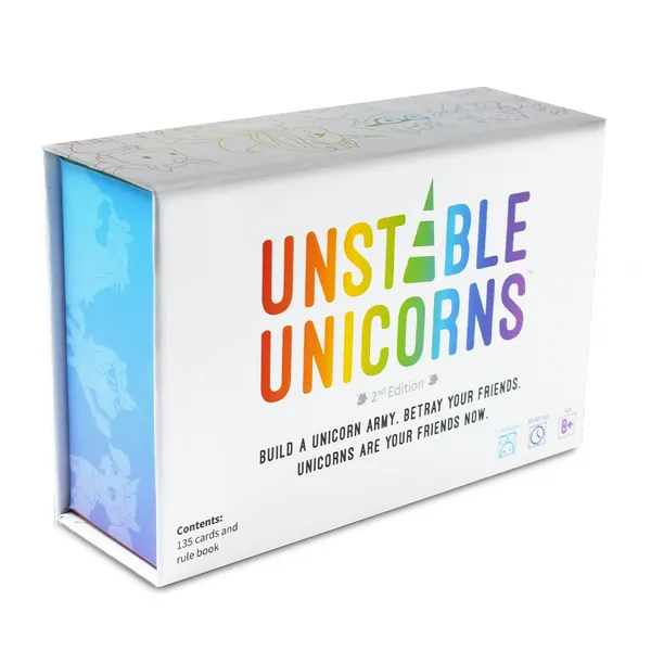 TeeTurtle Unstable Unicorns Card Game - A strategic card game and party game for adults & teens - Unstable Unicorns Base Game