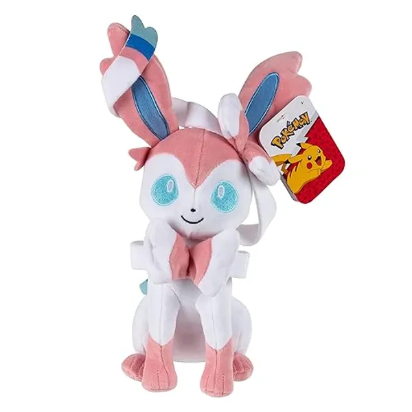 Pokémon 8" Sylveon Plush - Officially Licensed - Eevee Evolution Figure - Quality Soft Stuffed Animal Toy - Christmas Stocking Stuffer Gift for Kids, Boys, Girls - 2+