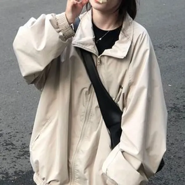Plain Zip Windbreaker
