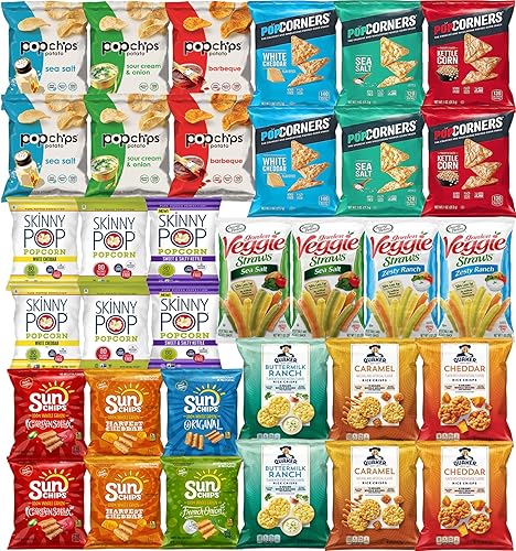 Snacks Variety Pack for Adults - Snack Box Care Package - Bulk Healthy Snack Bag Assortment (34 pack)
