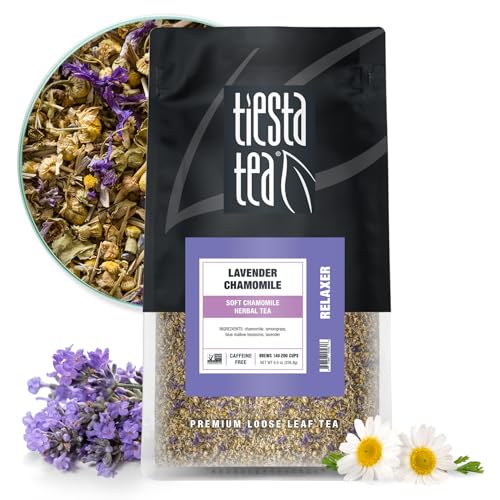 Tiesta Tea - Lavender Chamomile, Soft Chamomile Herbal Tea, Premium Loose Leaf Tea Blend, Non Caffeinated, 200 Cups - 8 Ounce Resealable Bulk Pouch - Lavender Chamomile - Bulk Pouch - 200 Cups