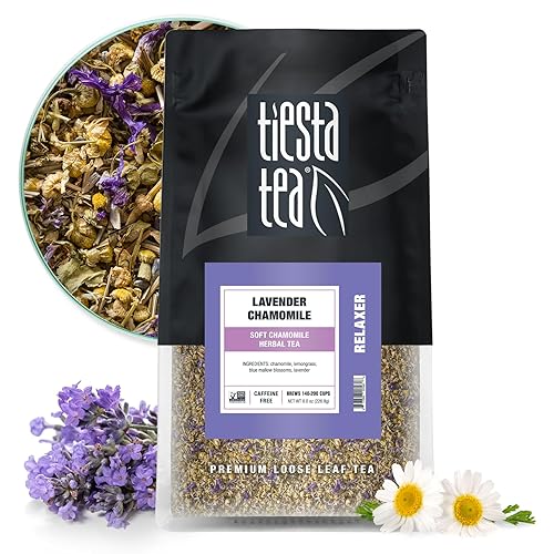 Tiesta Tea - Lavender Chamomile, Soft Chamomile Herbal Tea, Premium Loose Leaf Tea Blend, Non Caffeinated, 200 Cups - 8 Ounce Resealable Bulk Pouch - Lavender Chamomile - Bulk Pouch - 200 Cups
