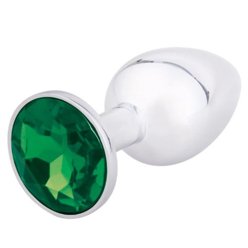 Elegant Gemmed Steel Anal Plug | Green