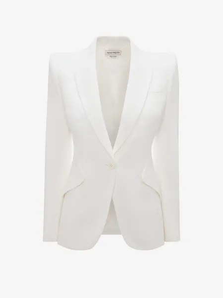 Peak Shoulder Leaf Crepe Jacket