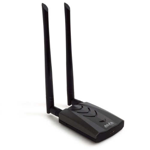 Alfa Long-Range Dual-Band AC1200 Wireless USB 3.0 Wi-Fi Adapter w/2x 5dBi External Antennas - 2.4GHz 300Mbps/5GHz 867Mbps - 802.11ac & A, B, G, N - 