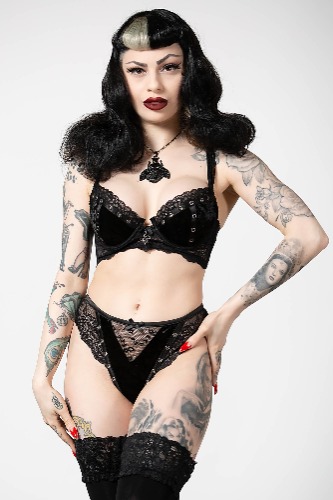 Sacred Spirits Velvet Panty [B] | L / Black / 92% Polyester 8% Elastane