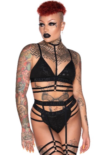 Hex Club Bralet | L / Black / 95% Cotton, 5% Elastane