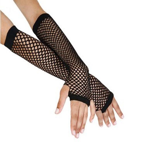 Komonee Long Fishnet Gloves Fingerless Party Fancy Dress Tutu Rave Hen Night