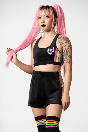 Groovy Velour Bralet | L / Black / 95% Polyester 5% Elastane