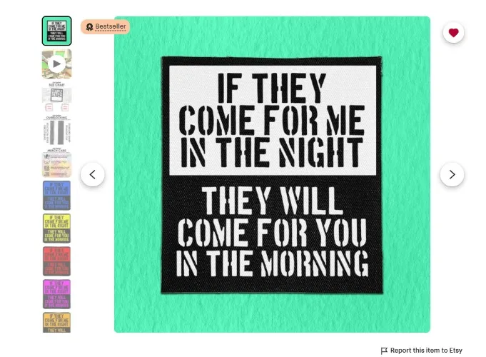 Sew On Patch | Come for Me in the Night | Anarchist Patch | Leftist Patch | Radical Patch