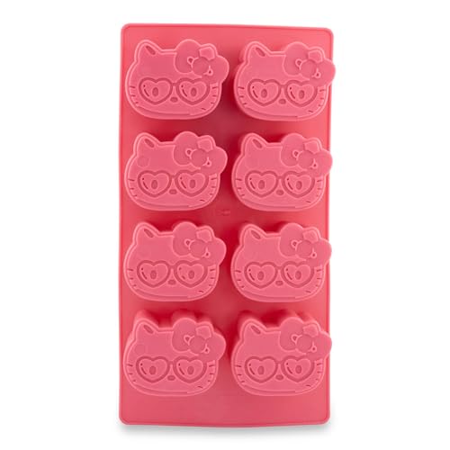Sanrio Hello Kitty Hearts Flexible Silicone Ice Cube Tray In Character Shapes | Reusable Ice Mold For Freezer | Makes 8 Cubes