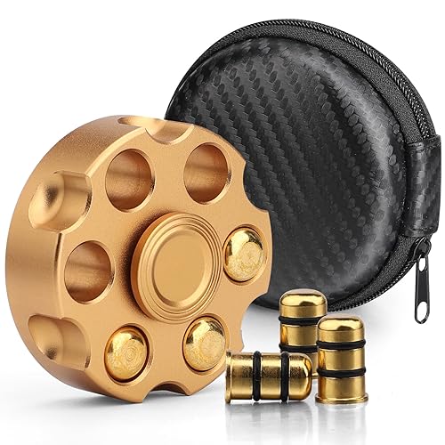 Metal Fidget Spinner Toy, Cool Alloy Hand Finger Spinner Cube Toy, Stress Relief Sensory Spinning Anti Anxiety Desk EDC Toys Gifts Party Favors for Adults Kids 5 6 7 8 9 10+11 12 Years Old Boys - Gold