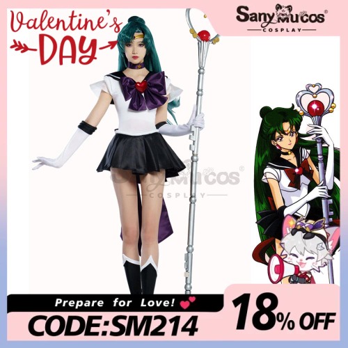 【In Stock】Anime Sailor Moon SuperS Cosplay Sailor Pluto Setsuna Meiou Battle Suit Cosplay Costume Premium Edition - M