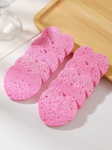10pcs Heart Shaped Facial Cleaning Sponge