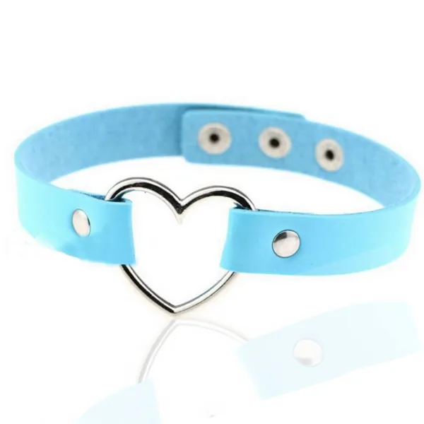 TOVLIS Heart Choker Necklace Fashion Accessories for Women Men - Adjustable Eco PU Leather Love Heart-Shape Collar Jewelry Chocker For Teenage Girls