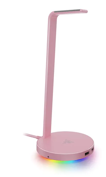 Razer Base Station V2 Chroma: Chroma RGB Lighting - Non-Slip Rubber Base - Designed for Gaming Headsets - Quartz Pink