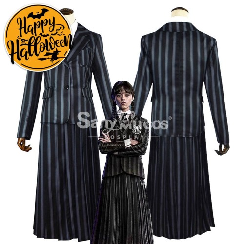 【In Stock】TV Series Wednesday Cosplay Wednesday Addams Uniform Cosplay Costume - M / Containing vest