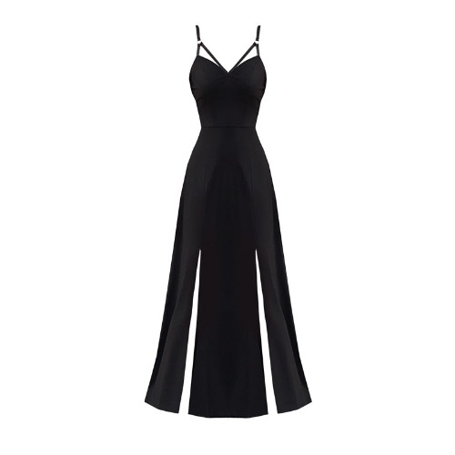 'Sky' Black Gothic Maxi Dress - black / M