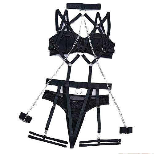 TDXVPB Womens Sexy bodysuit Lingerie with Push Up Bra Bondage Strappy Teddy Babydoll Lingerie - Style-16 - Medium