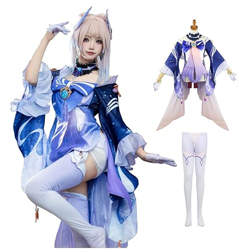 AKTOTO Kokomi Cosplay Game Anime Cosplay Women Halloween Costume with Wig - A - X-Small
