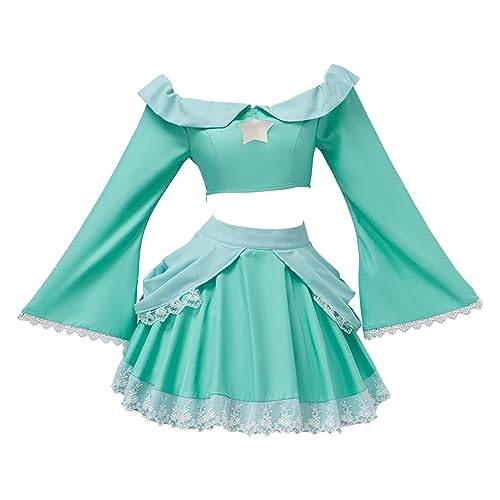 Willyacos Princess Rosalina Costume Adult Blue Dress Sexy Rosalina Cosplay Costume Outfit Top Skirt for Teen Women - Small - Blue
