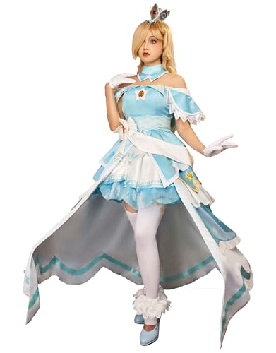 miccostumes Womens Princess Cosplay Costume Deluxe Gown Kawaii Lolita Dress with Crown Earrings - Small