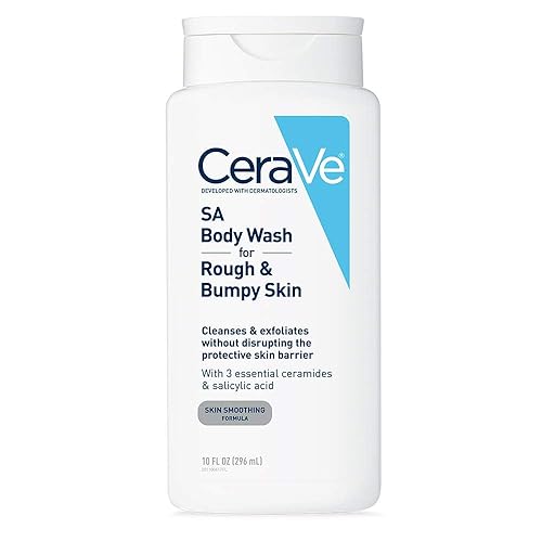 CeraVe Body Wash with Salicylic Acid, Fragrance Free Body Wash to Exfoliate Rough and Bumpy Skin, Allergy Tested, 10 Ounce - SA Body Wash