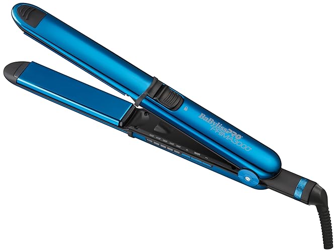 BaBylissPRO Nano Titanium Prima Ionic Hair Straightener, Curl and Straighten Hair With One Professional Tool - 1 1/4 Inch - Black