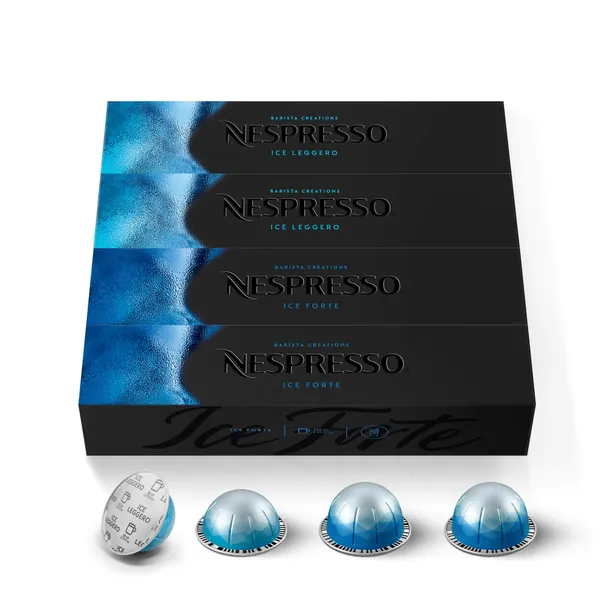 Nespresso Capsules VertuoLine, Iced Coffee Variety Pack, Iced Leggero, Iced Forte, 40 Count, Brews 2.7 Ounce and 7.77 Ounce - 